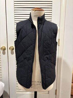 J.Crew Men's Quilted Vest Navy Blue Diamond Pattern